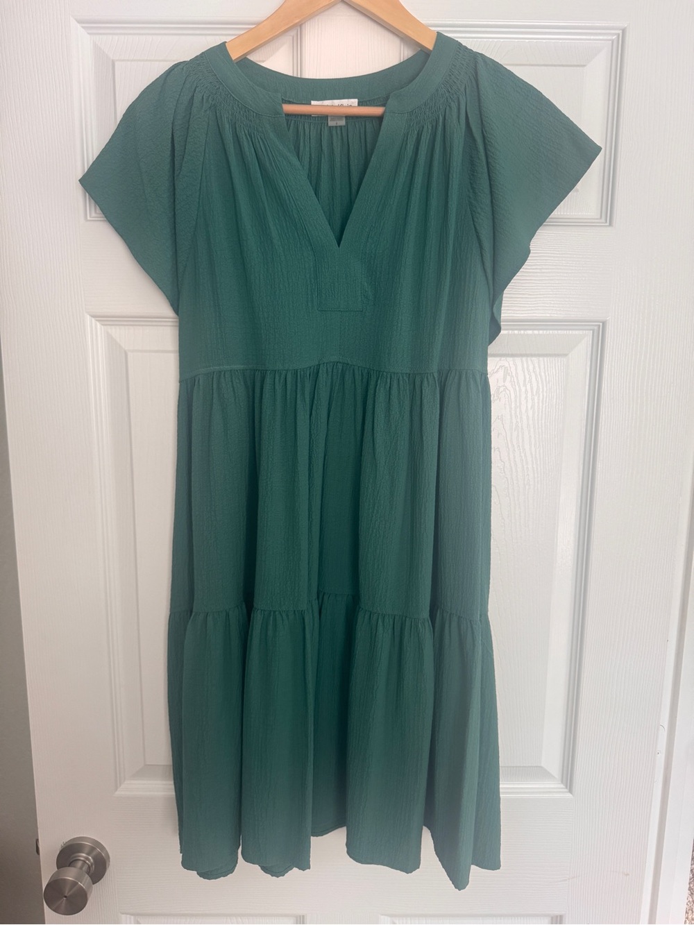Calvin Klein Deep Teal Green Textured Dress